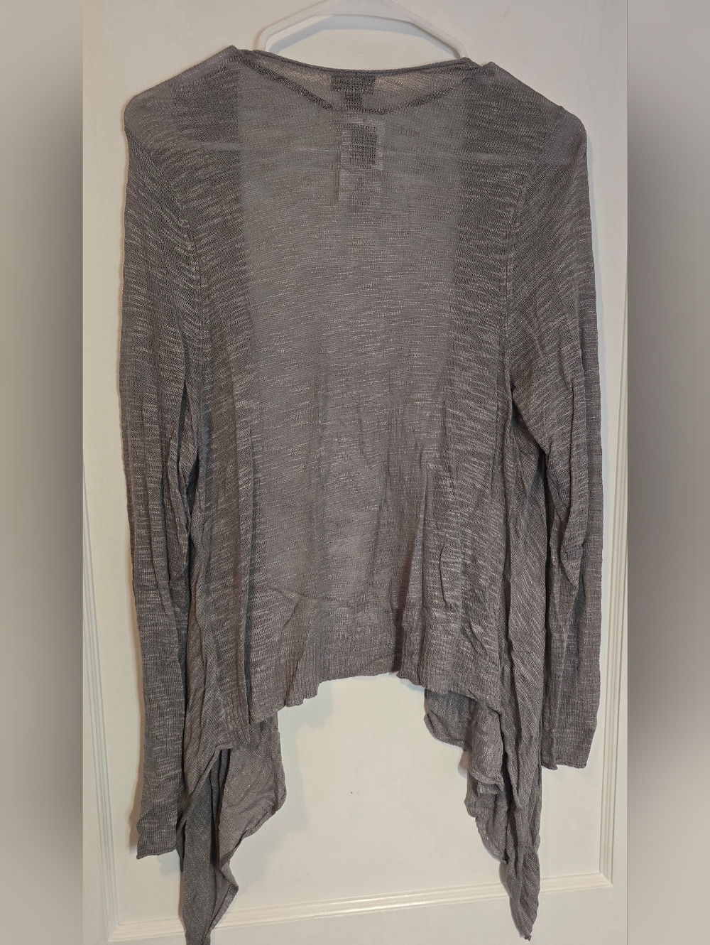 NWT Torrid Silver Gray Open-Front Waterfall Draped Knit Cardigan - Picture 2 of 3